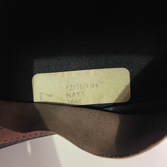 VTG Burberrys Womens Medium M Dark Navy Blue Bowler Derby Hat Made in England